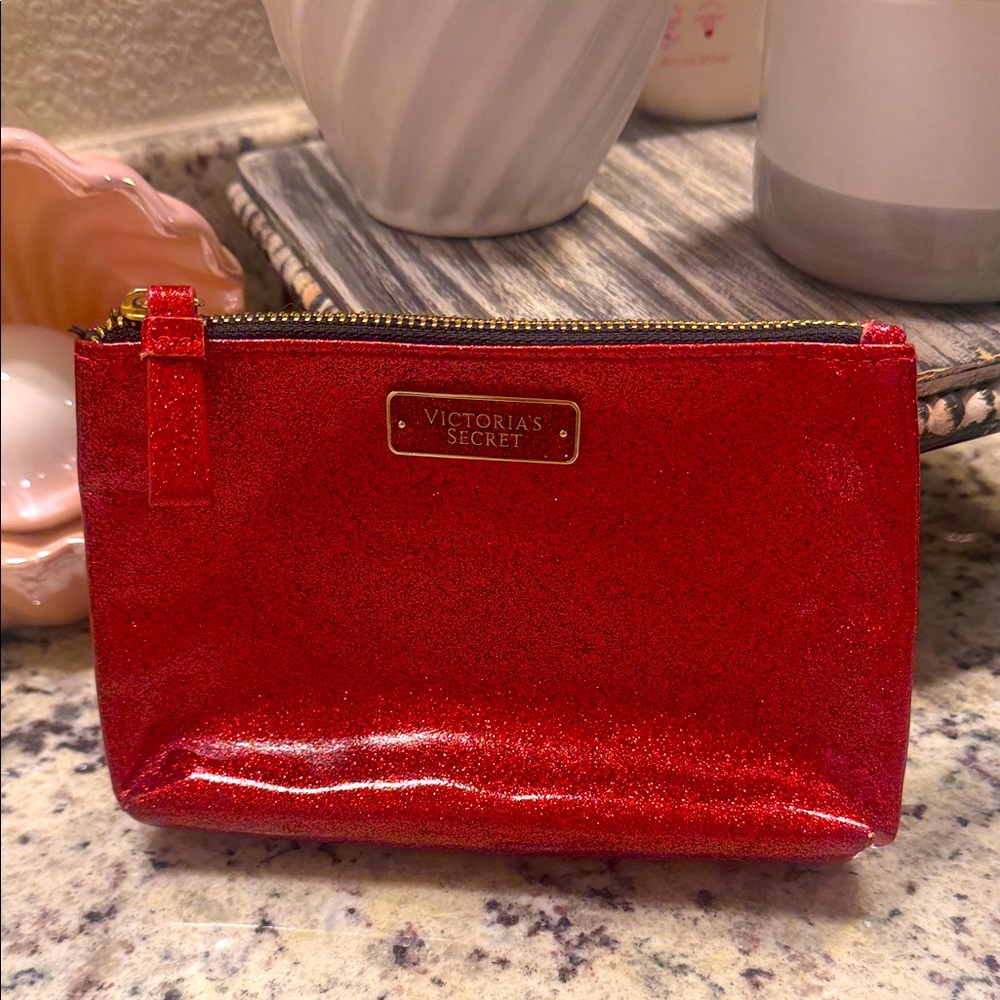 Victoria's Secret Red Glitter Pouch